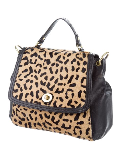 Leopard Satchel Bag .